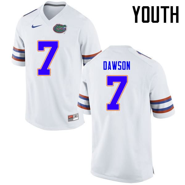 Youth NCAA Florida Gators Duke Dawson #7 Stitched Authentic Nike White College Football Jersey PCC3565HQ